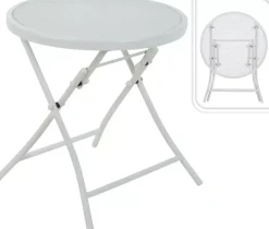 Ambiance bijzettafel vouwbaar mesh 45x45cm off white