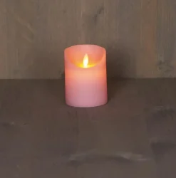 Anna's Collection LED kaars flame effect rustiek 7.5x10cm lichtroze 1 stuks