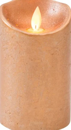 Anna's Collection LED kaars flame effect rustiek 7.5x12.5cm koper 1 stuks