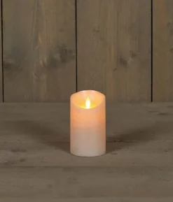 Anna's Collection LED kaars flame effect rustiek 7.5x12.5cm parel 1 stuks