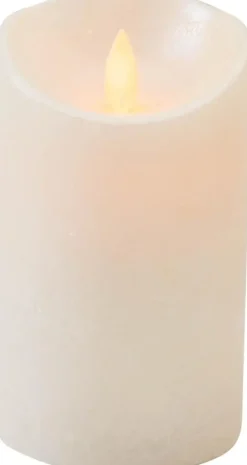 Anna's Collection LED kaars flame effect rustiek 7.5x12.5cm parel 1 stuks