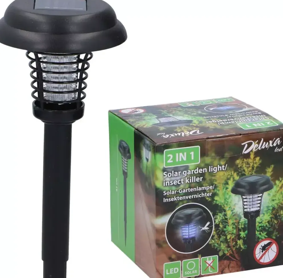 Anti-insectenlamp solar zwart