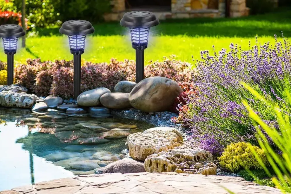 Anti-insectenlamp solar zwart