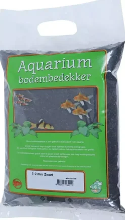 Aquarium grind Edelsplit zwart 1-2, zak a 8 kg