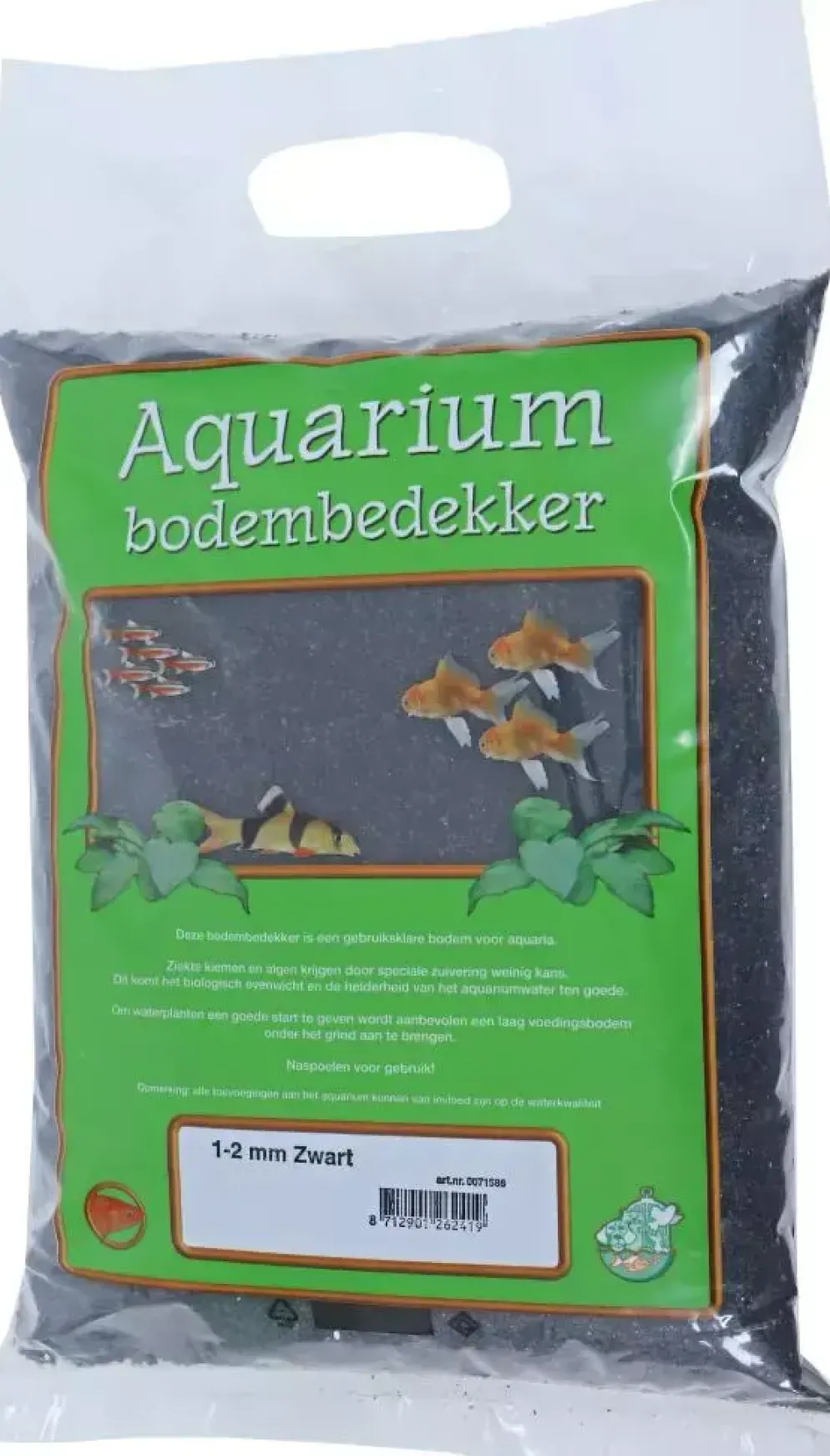 Aquarium grind Edelsplit zwart 1-2, zak a 8 kg