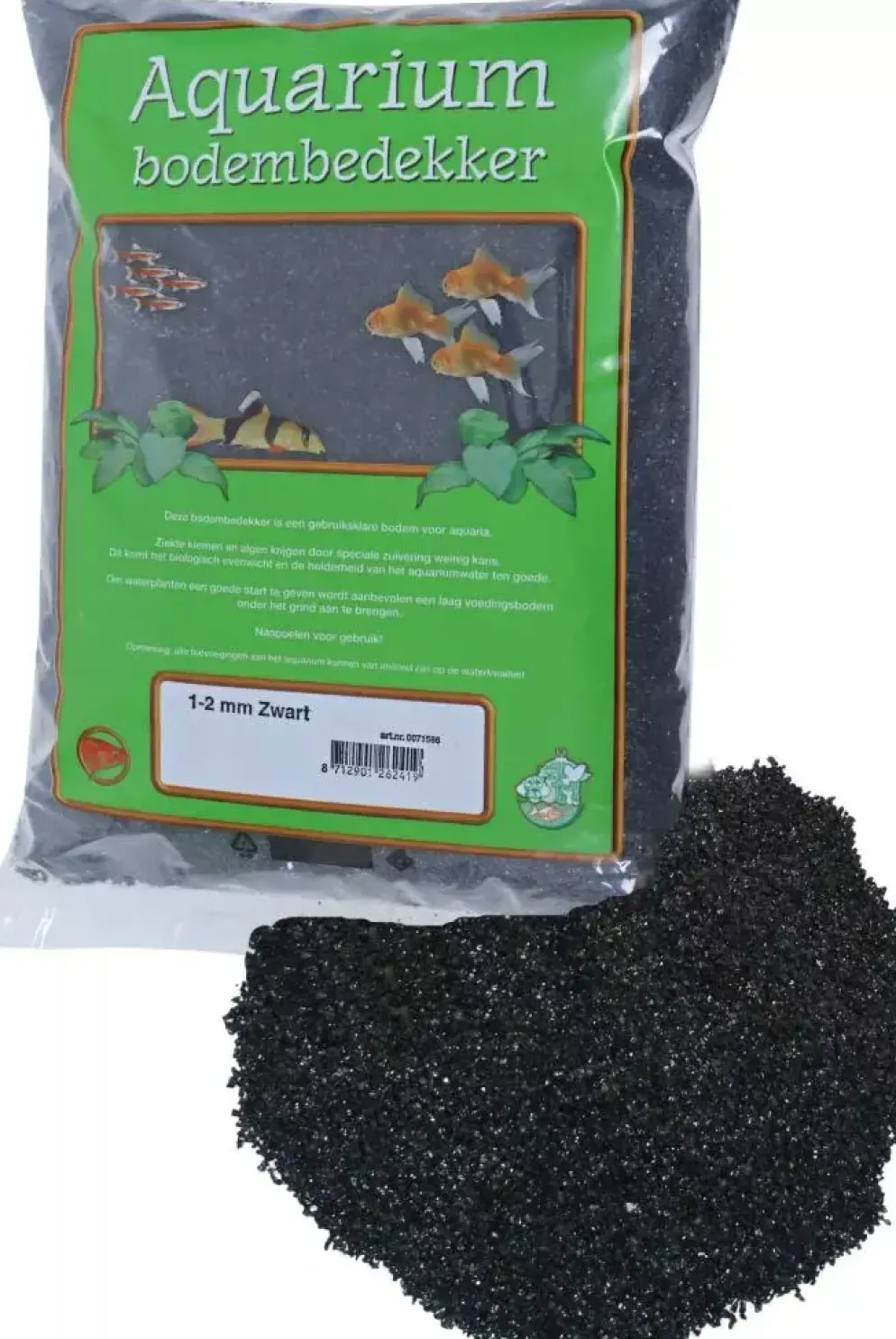 Aquarium grind Edelsplit zwart 1-2, zak a 8 kg
