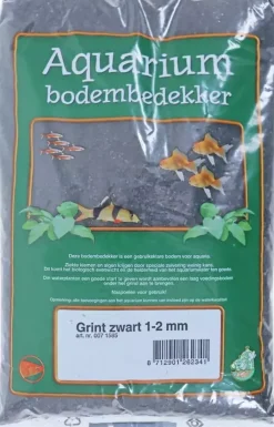 Aquarium grind Edelsplit zwart 1-2, zak a 2,5 kg