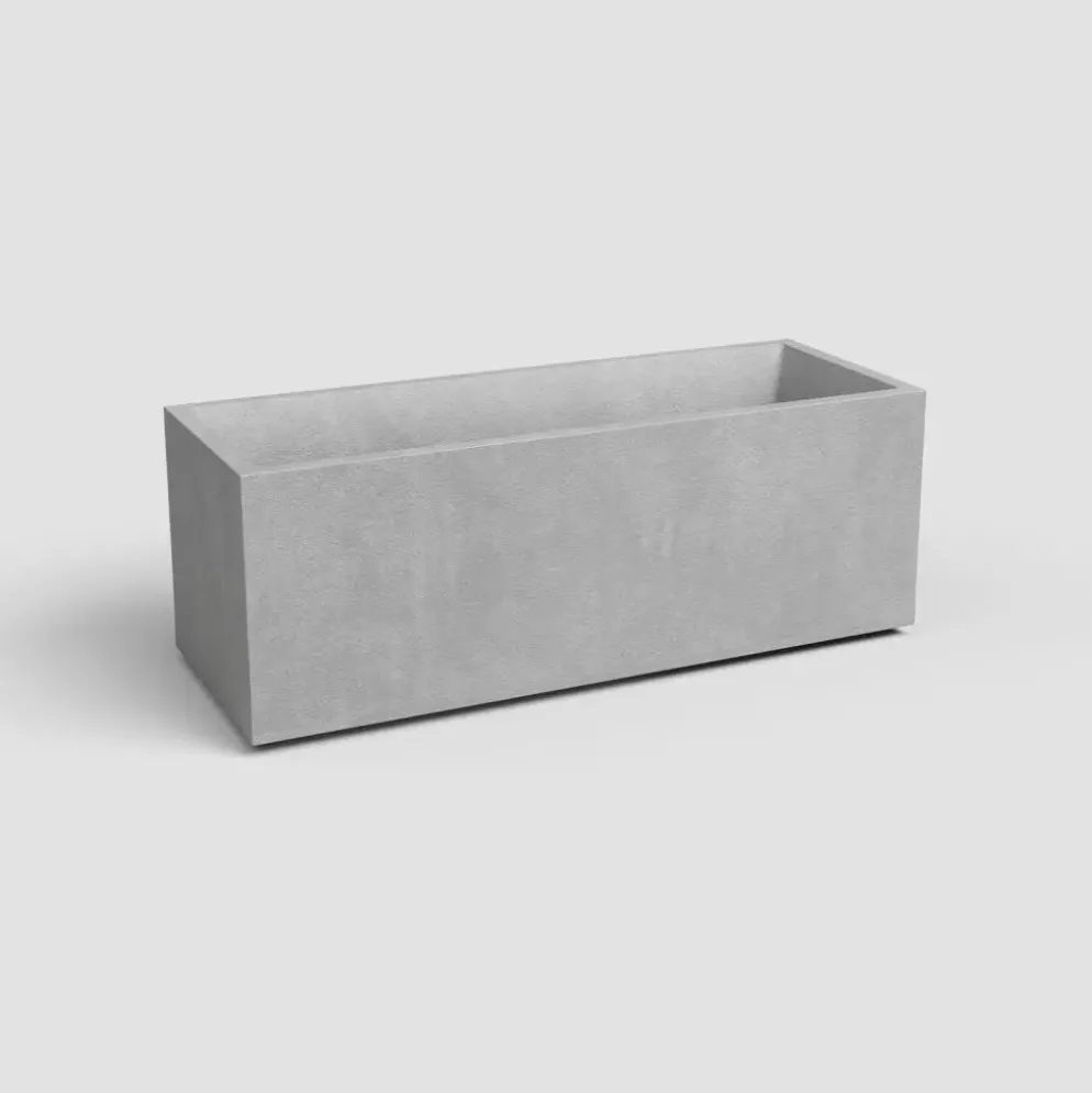 Artevasi sydney kunststof plantenbak 79.5x29.5x29.5cm grijs