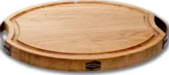 Baas Boards snijplank ovaal XL 49x40x4cm met voetjes en handvatten