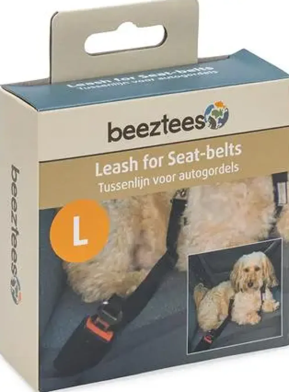 Beeztees autogordel voor een hondentuig nylon 85x2x0.3cm zwart