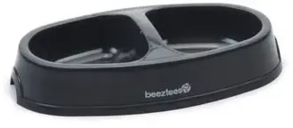 Beeztees dinerset kat plastic 2x 150ml 12x27.5x6cm antraciet