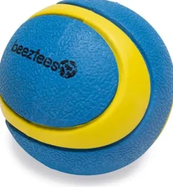 Beeztees hondenspeelgoed Fetch bal magnifiek rubber d6.3cm blauw/geel