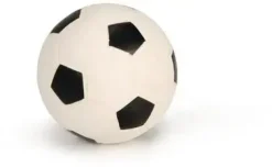 Beeztees hondenspeelgoed voetbal latex d10.5cm zwart/wit