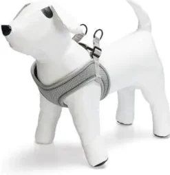 Beeztees hondentuig Parinca instaptuig premium nylon M 50-60x2cm licht grijs