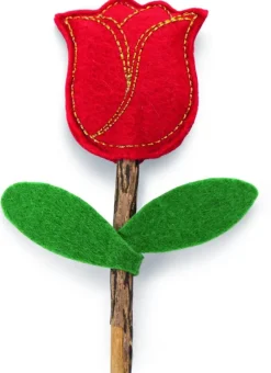 Beeztees kattenspeelgoed catnip en matatabi roos 12x4x2cm bruin/rood
