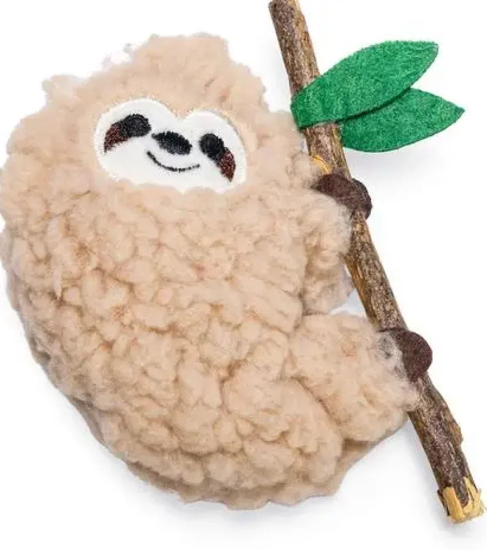 Beeztees kattenspeelgoed Jungle luiaard pluche/matatabi 10x8x3cm beige