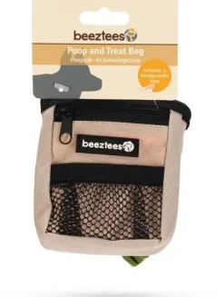Beeztees poepzakhouder met beloningstasje Ordena nylon incl. 15 zakjes 8x4x10cm grijs