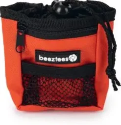 Beeztees poepzakhouder met beloningstasje Ordena nylon incl. 15 zakjes 8x4x10cm rood