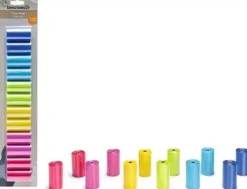 Beeztees poepzakjes navulling regenboog plastic 6x3x3cm multi kleur 12x20stuks