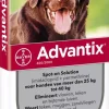 Beschermt honden tegen vlooien, teken, muggen, zandvliegen, stalvliegen en luizen.