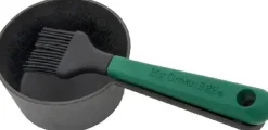 Big Green Egg Cast iron sauce pot with basting brush