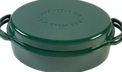 Big Green Egg green dutch oven oval