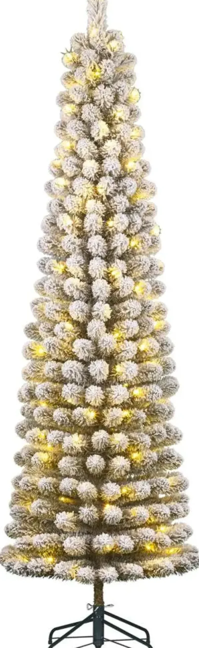Black Box Trees Charlton Pilar grote verlichte kerstboom besneeuwd groen 260cm - 230 lampjes