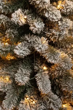 Black Box Trees Charlton Pilar grote verlichte kerstboom besneeuwd groen 260cm - 230 lampjes