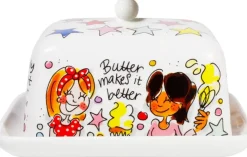 Blond Amsterdam botervloot aardewerk butter makes it better 16x11x10cm multi