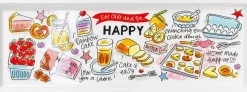 Blond Amsterdam cakeschaal aardewerk happy 33x12x2.5cm multi
