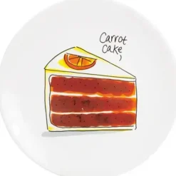 Blond Amsterdam gebaksbordje aardewerk carrot cake 18x1.5cm multi