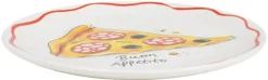 Blond Amsterdam gebaksbordje aardewerk pizza buon appetito 18x1.5cm multi