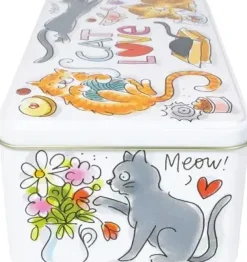 Blond Amsterdam koekblik rvs cat love 20x11x7cm multi
