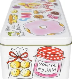 Blond Amsterdam koekblik rvs smile 19.5x10.5x7cm multi