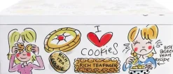 Blond Amsterdam koekblik rvs cookies 22x22x8.5cm multi
