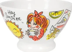 Blond Amsterdam kom aardewerk big hug: bowl on foot 13x8.3cm multi