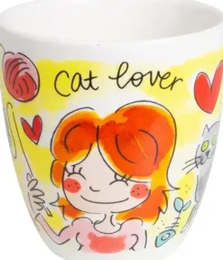 Blond Amsterdam minimok aardewerk cat lover 8x8.5cm multi