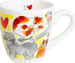 Blond Amsterdam minimok aardewerk cat lover 8x8.5cm multi