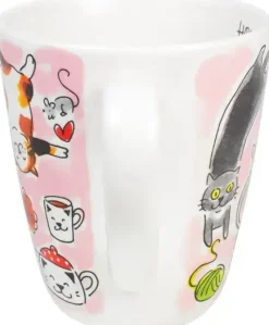 Blond Amsterdam mok aardewerk cat lover 10x11.5cm multi