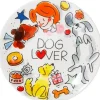 Blond Amsterdam petit four bordje aardewerk dog lover 12x1.5cm multi