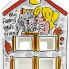 Blond Amsterdam theelichthouder aardewerk dog lover 8.5x8.5x14.5cm multi