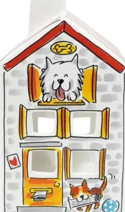 Blond Amsterdam theelichthouder aardewerk dog lover 8.5x8.5x14.5cm multi