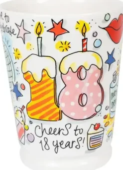 Blond Amsterdam xl mok aardewerk cheers to 18 years 10x13cm multi