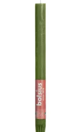 Bolsius dinerkaars rustiek shine 27cm fresh olive