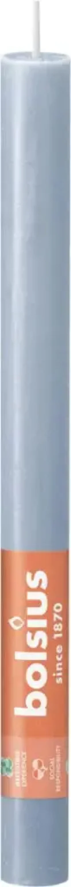 Bolsius dinerkaars rustiek shine 27cm sky blue