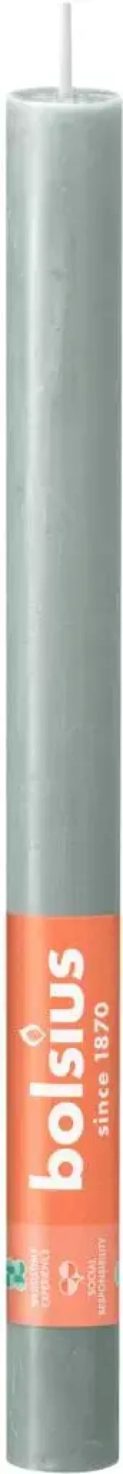 Bolsius dinerkaars rustiek shine 27cm jade green
