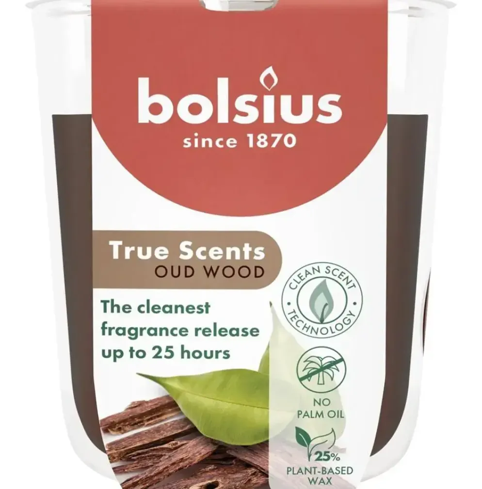Bolsius geurglas small true scents oud wood