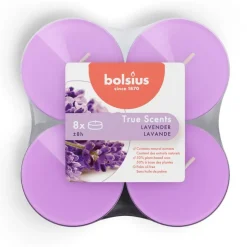 Bolsius geurtheelicht maxi true scents lavender 8 stuks