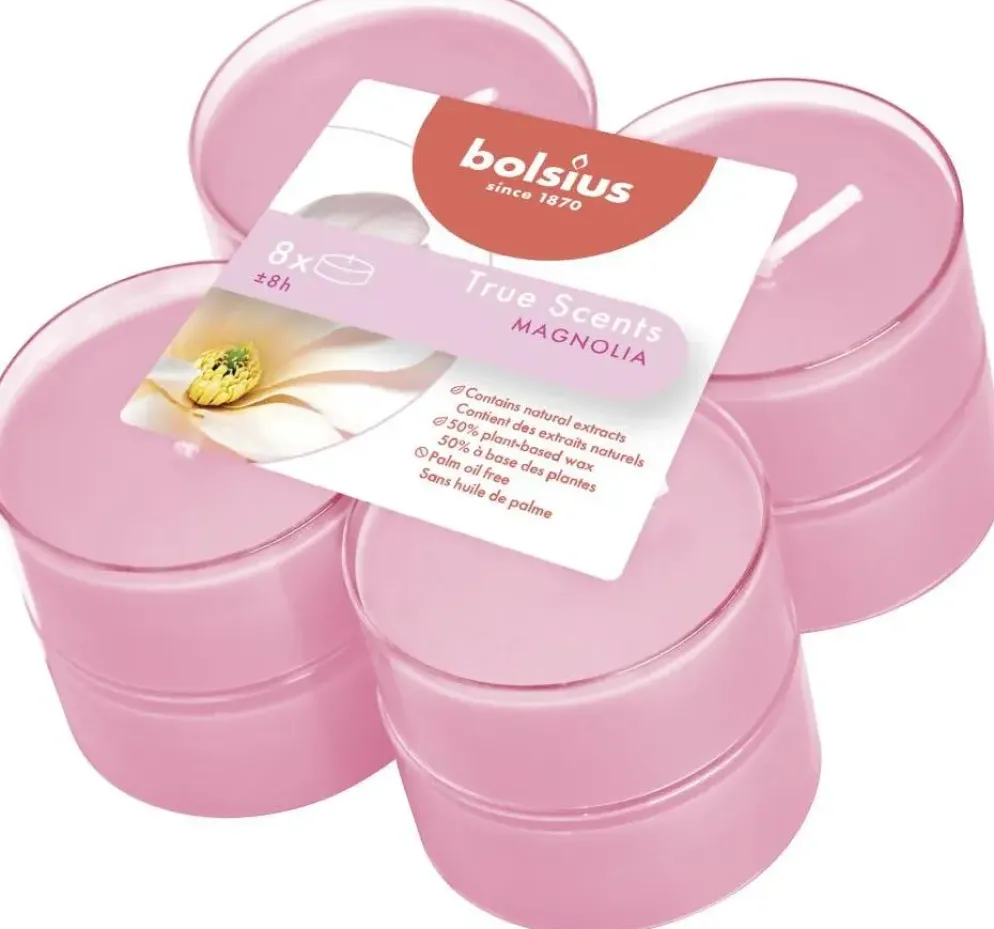 Bolsius geurtheelicht maxi true scents magnolia 8 stuks