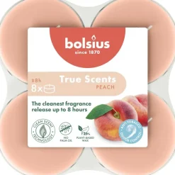 Bolsius geurtheelicht maxi true scents peach 8 stuks